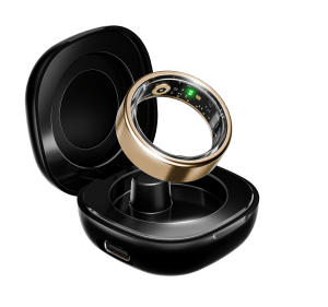 boAt Smart Ring Active | Smart Ring with Stainless Steel Design, 90% Lighter, Health Monitoring, Magnetic Charging Case