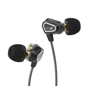 boAt Nirvanaa DUO | Stylish Hawk-Inspired Design Wired Earphones with 10mm Dynamic Dual Driver, Super Extra Bass